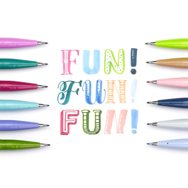 Pentel Arts Sign Pen Brush, Burgundy Ink, Box of 12 Pens - Image 5